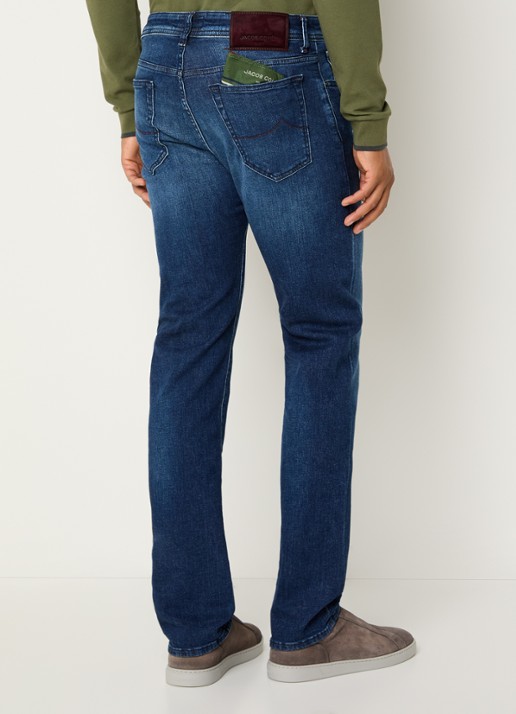Jacob Cohën Bard slim fit jeans met donkere wassing - achterkant indigo