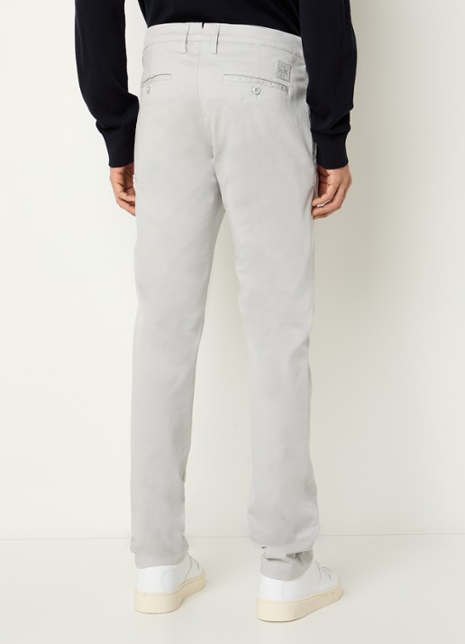 Jacob Cohën Bobby slim fit chino met steekzakken - achterkant 5 lichtgrijs