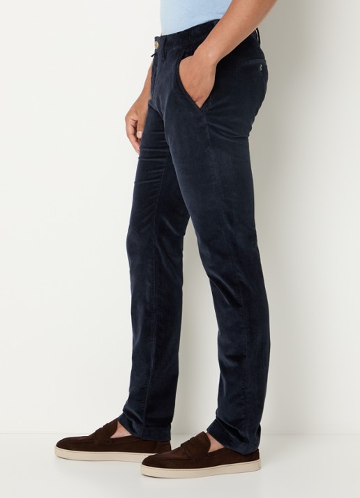 Jacob Cohën Bobby straight fit broek van corduroy - detail 2 donkerblauw