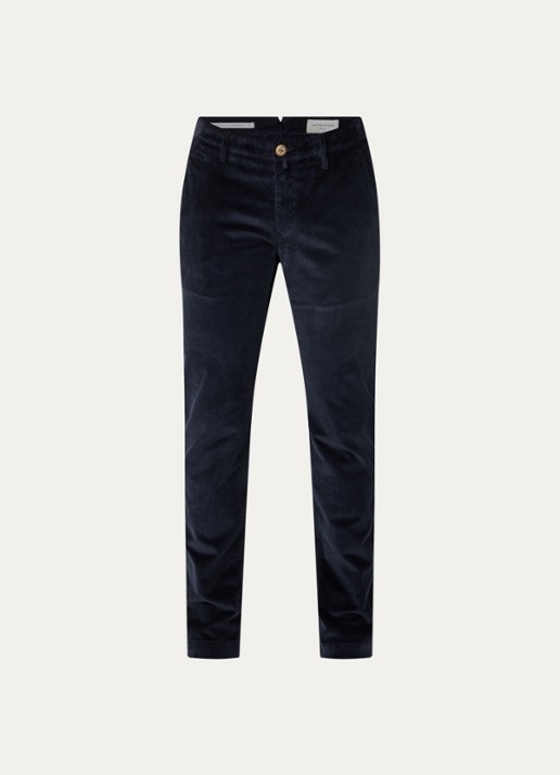 Jacob Cohën Bobby straight fit broek van corduroy - voorkant 3 donkerblauw