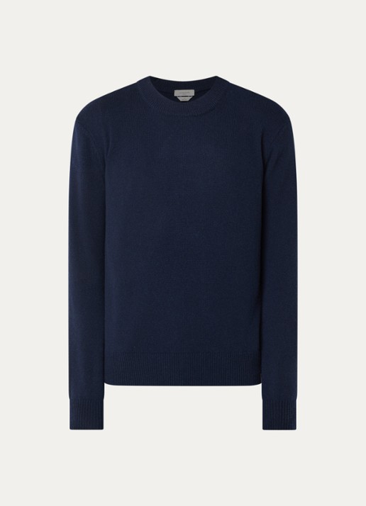 Jacob Cohën Fijngebreide trui in kasjmierblend - voorkant 3 donkerblauw