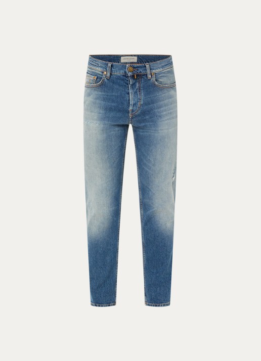 Jacob Cohën Jude tapered leg jeans met medium wassing - voorkant 4 indigo