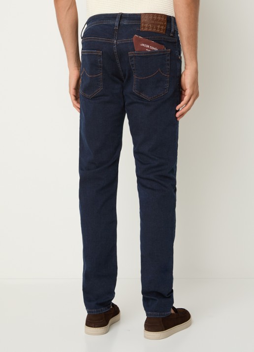Jacob Cohën Nick 100D slim fit jeans met donkere wassing - achterkant 5 indigo