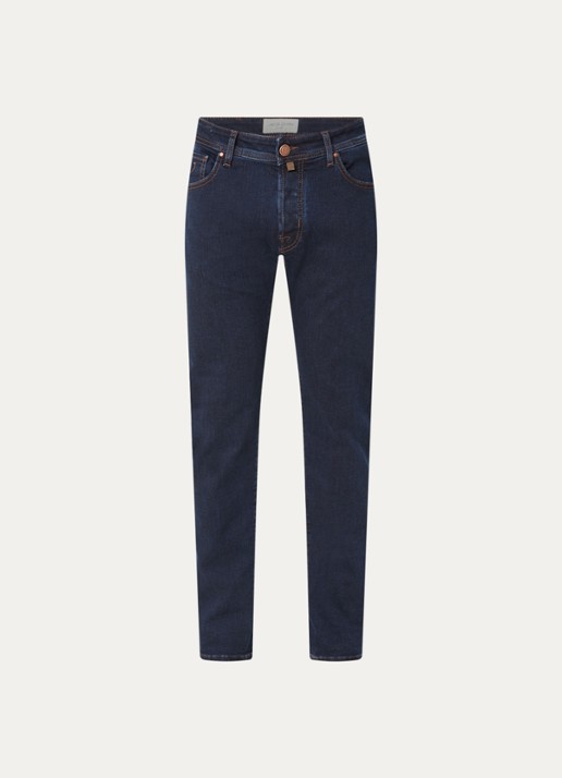 Jacob Cohën Nick 100D slim fit jeans met donkere wassing - voorkant indigo