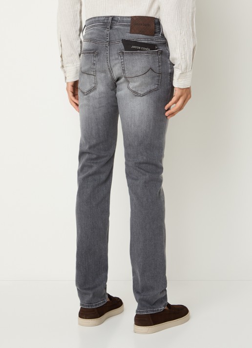Jacob Cohën Nick 600D slim fit jeans met gekleurde wassing - achterkant 5 grijs