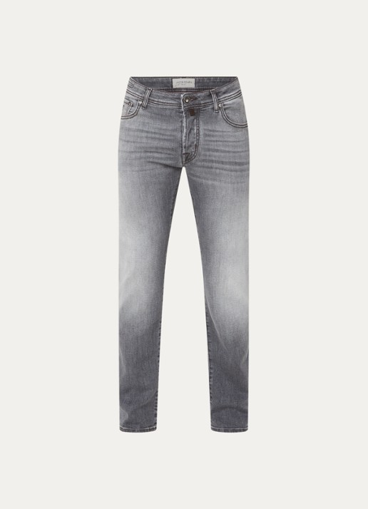 Jacob Cohën Nick 600D slim fit jeans met gekleurde wassing - voorkant grijs