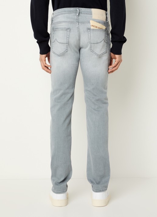 Jacob Cohën Nick skinny jeans met gekleurde wassing - achterkant lichtgrijs