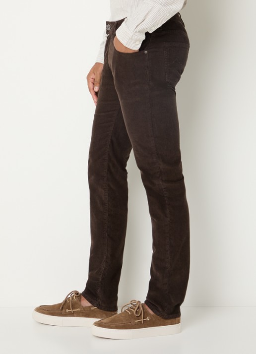 Jacob Cohën Nick slim fit broek van corduroy - detail 2 bruin