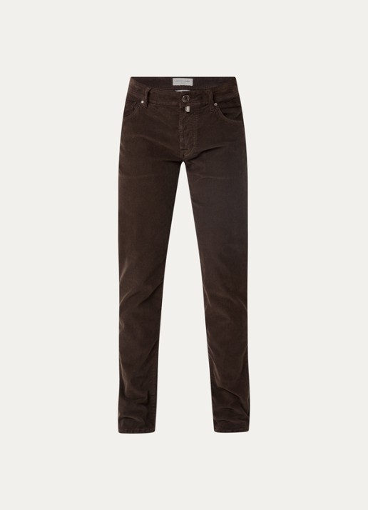Jacob Cohën Nick slim fit broek van corduroy - voorkant 3 bruin