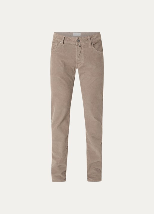 Jacob Cohën Nick slim fit broek van corduroy - voorkant 4 grijs