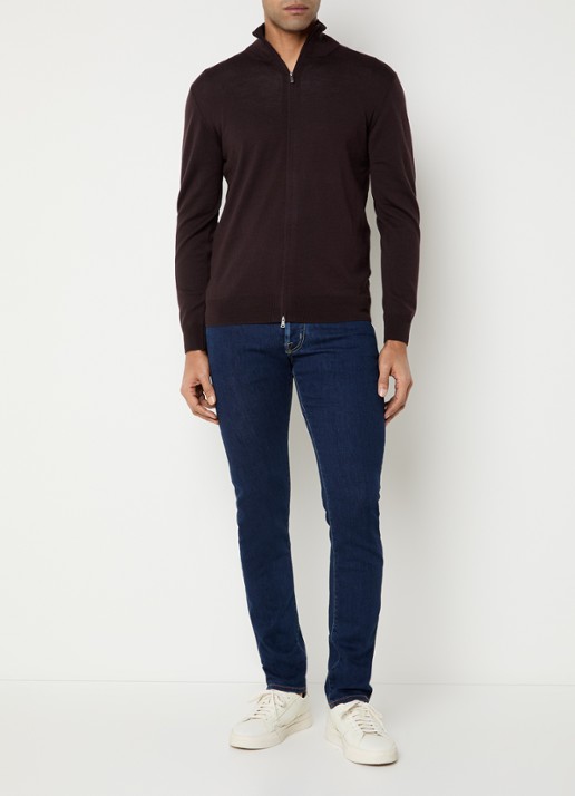 Jacob Cohën Nick slim fit jeans met donkere wassing - voorkant 4 indigo