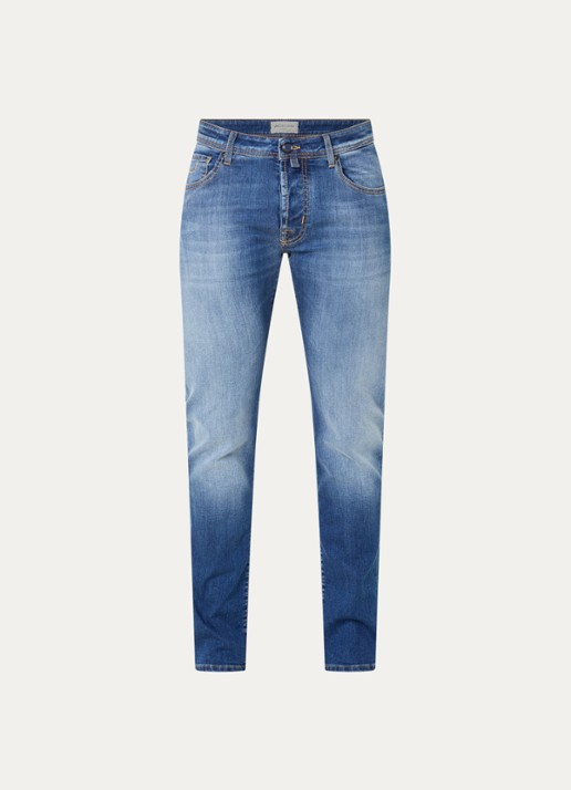 Jacob Cohën Nick slim fit jeans met donkere wassing - voorkant 4 indigo