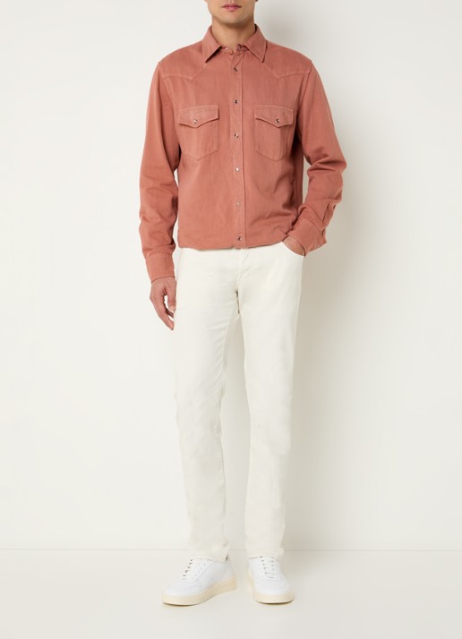 Jacob Cohën Nick slim fit jeans met gekleurde wassing - voorkant 4 gebroken wit