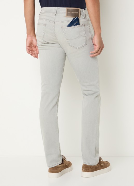 Jacob Cohën Nick slim fit jeans met gekleurde wassing - achterkant 3 lichtgrijs