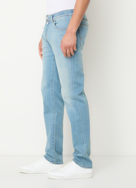 Jacob Cohën Nick slim fit jeans met lichte wassing - detail 2 indigo