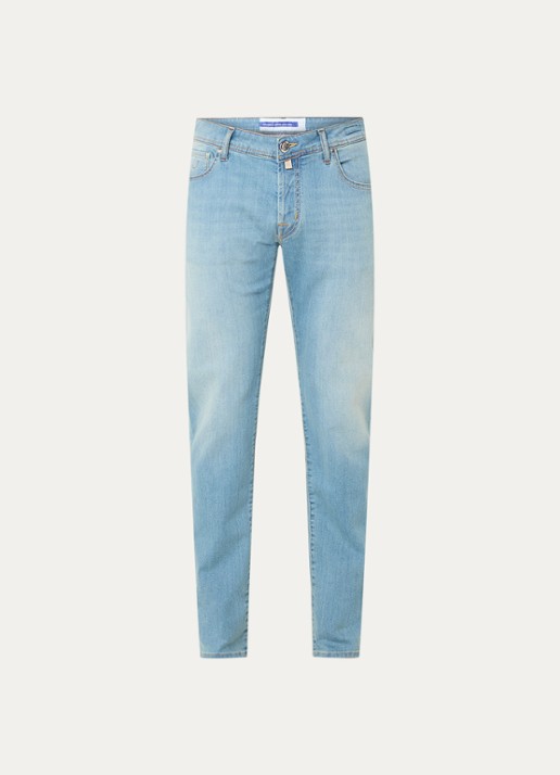 Jacob Cohën Nick slim fit jeans met lichte wassing - voorkant 4 indigo