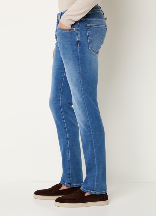 Jacob Cohën Nick slim fit jeans met lichte wassing - detail 5 indigo