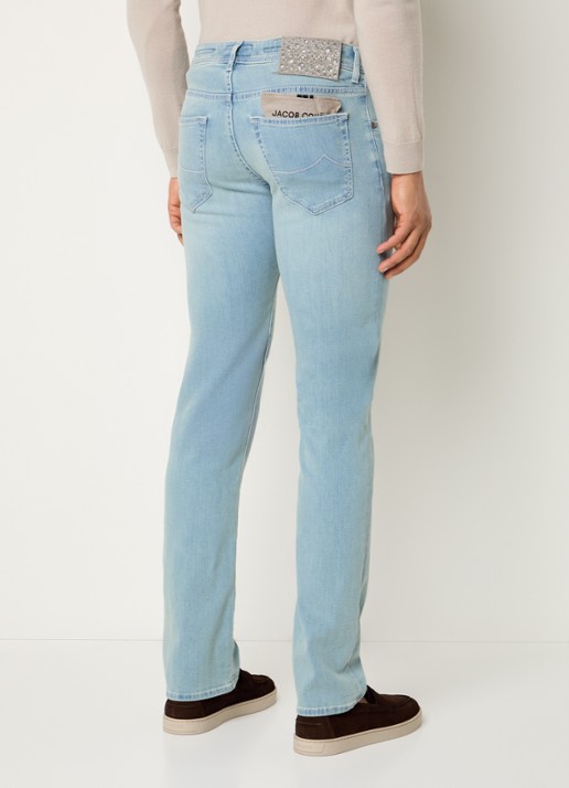 Jacob Cohën Nick slim fit jeans met lichte wassing - achterkant 3 indigo