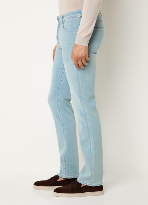 Jacob Cohën Nick slim fit jeans met lichte wassing - detail 2 indigo