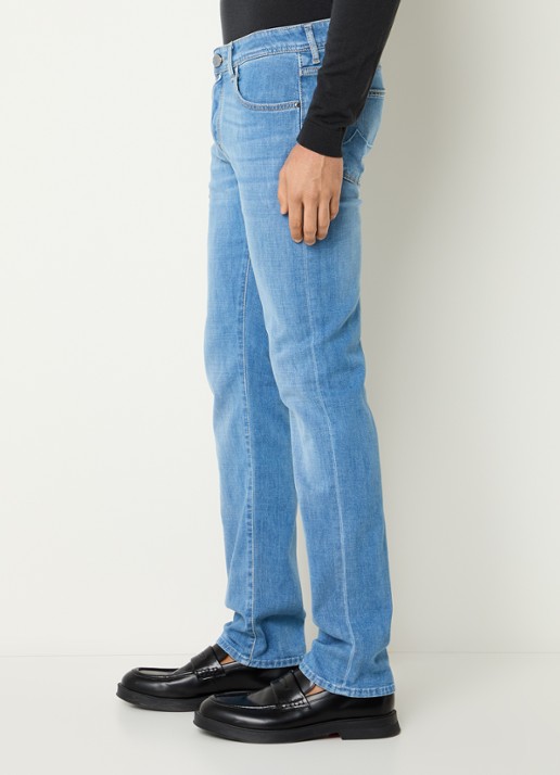Jacob Cohën Nick slim fit jeans met lichte wassing - detail 3 indigo