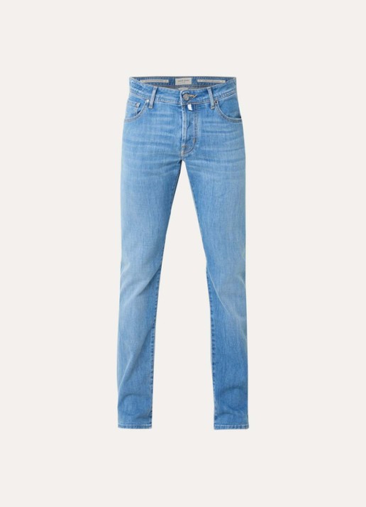 Jacob Cohën Nick slim fit jeans met lichte wassing - voorkant 4 indigo