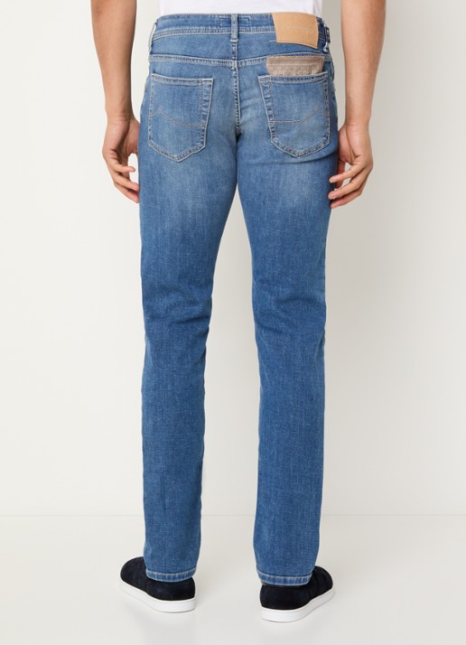 Jacob Cohën Nick slim fit jeans met medium wassing - achterkant 3 indigo