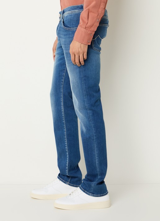 Jacob Cohën Nick slim fit jeans met medium wassing - detail 4 indigo
