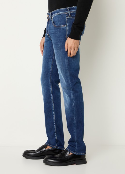 Jacob Cohën Nick slim fit jeans met medium wassing - detail 4 indigo