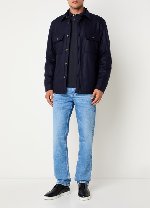 Jacob Cohën Regular fit overshirt met borstzakken - voorkant 4 donkerblauw