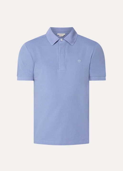 Jacob Cohën Regular fit polo van piqué katoen - voorkant 3 staalblauw