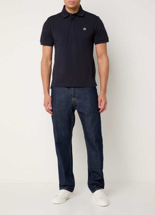 Jacob Cohën Regular fit polo van piqué katoen - voorkant 3 donkerblauw