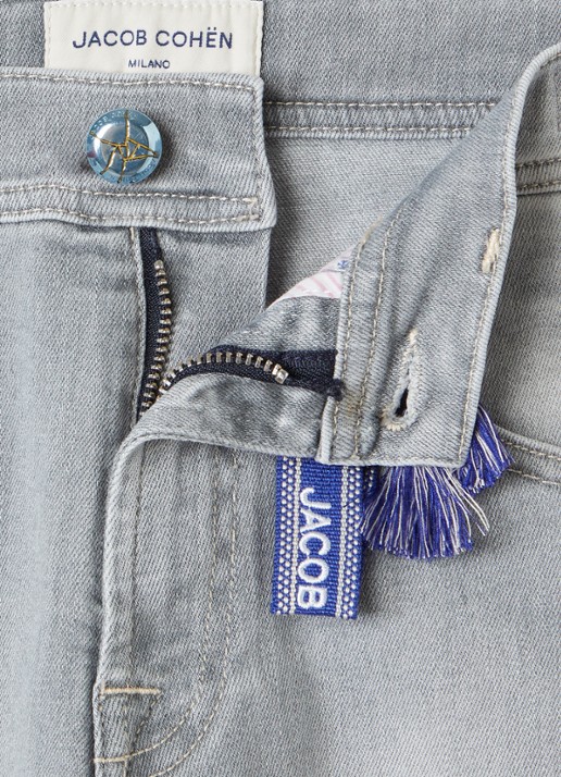 Jacob Cohën Slim fit jeans met lichte wassing - detail grijs