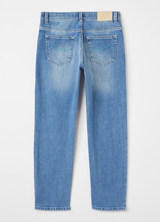 Jacob Cohën Straight leg jeans met medium wassing - voorkant 2 indigo
