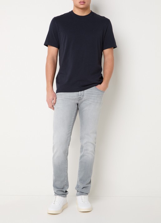 Jacob Cohën T-shirt met logo - voorkant 3 donkerblauw