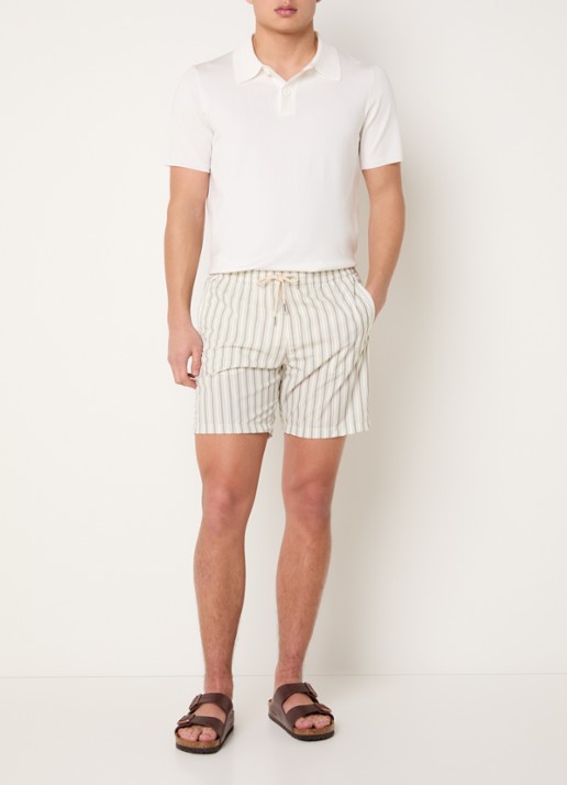 Jacob Cohën Zwemshorts met streepprint - voorkant 2 beige