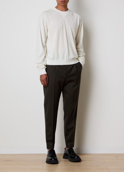 Jacquemus Brode fijngebreide trui van merino wol - voorkant 4 gebroken wit