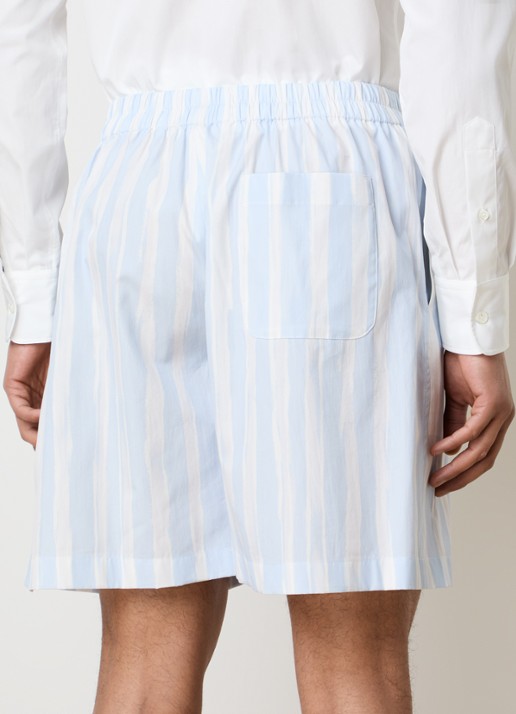 Jacquemus Caleçon wide fit broek met streepprint - achterkant lichtblauw