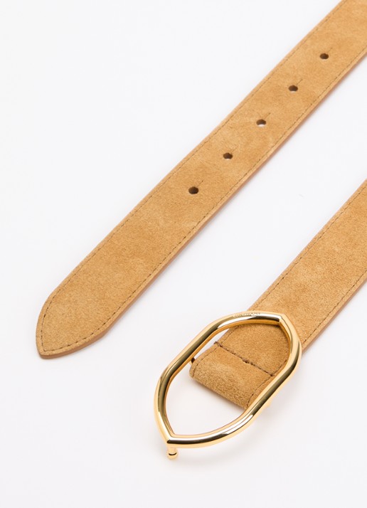 Jacquemus Calisson riem van kalfsleer  - detail 2 cognac