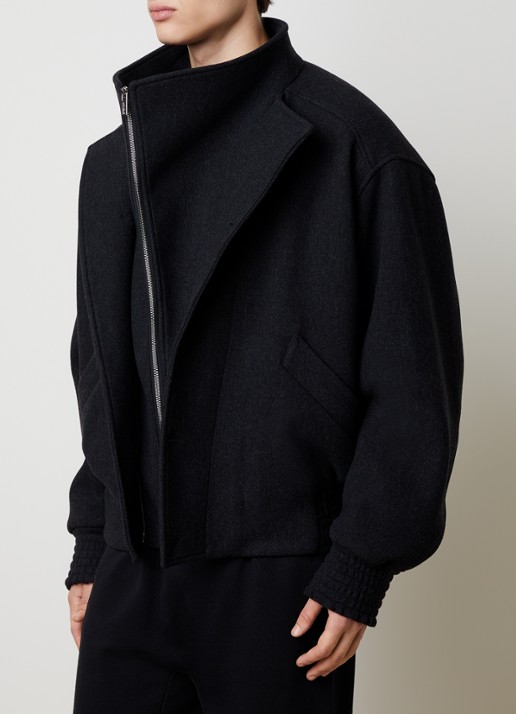 Jacquemus Carrera gewatteerd jack in scheerwolblend met opstaande kraag