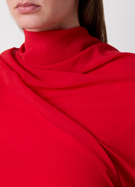 Jacquemus Castagna asymmetrische mini jurk met gedrapeerd detail - detail 4 rood