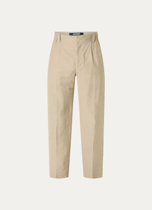 Jacquemus Croisiere straight fit pantalon met steekzakken - voorkant 5 beige