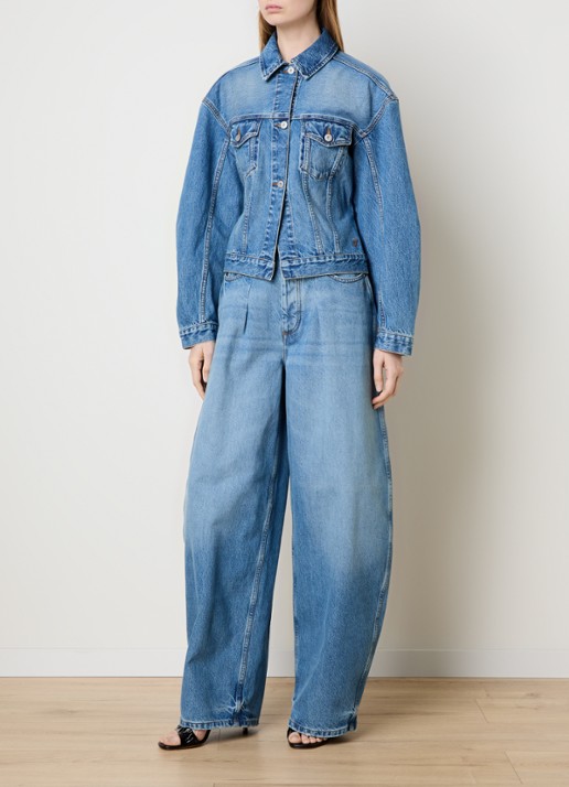 Jacquemus De-Nîmes spijkerjas met klepzakken - voorkant 5 blauw