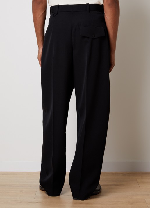Jacquemus Fernando loose fit pantalon van wol met steekzakken - achterkant 3 zwart