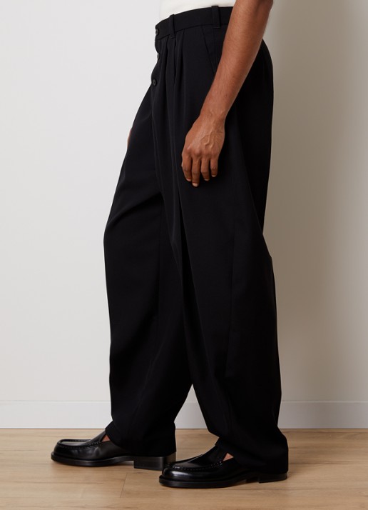 Jacquemus Fernando loose fit pantalon van wol met steekzakken - detail 5 zwart