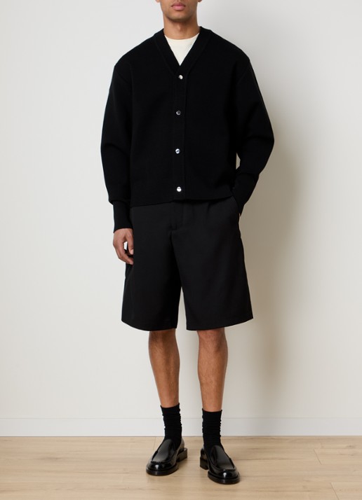 Jacquemus Fijngebreid vest in merino wolblend - voorkant 3 zwart