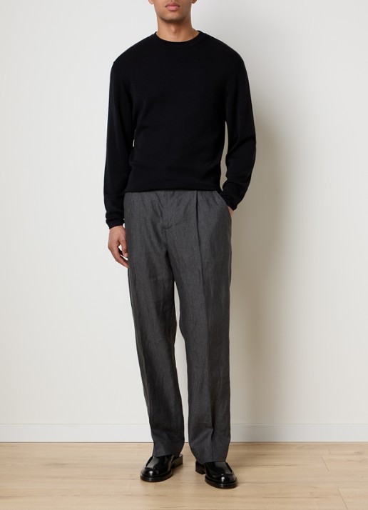 Jacquemus Fijngebreide pullover in zijdeblend met borduring - voorkant 4 zwart