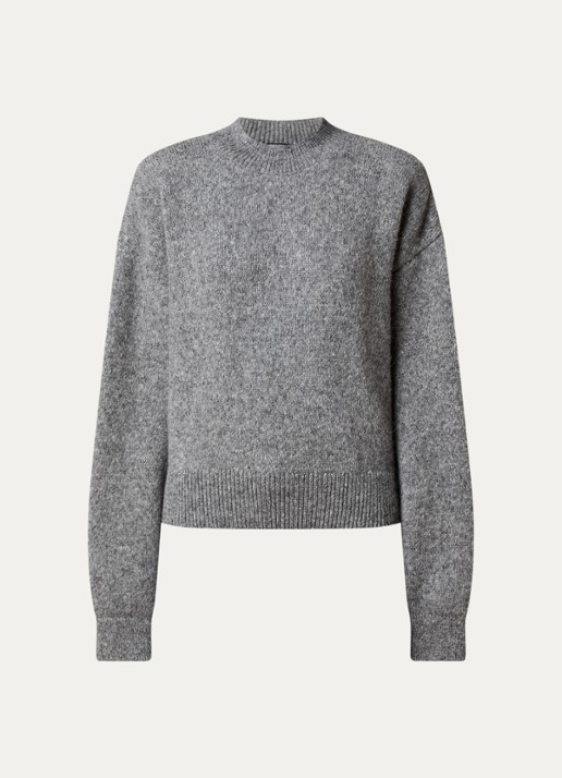 Jacquemus Fijngebreide trui in alpaca wolblend met backprint - voorkant 2 grijs