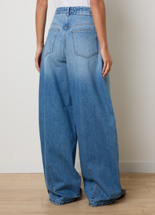 Jacquemus High waist wide fit jeans met medium wassing - achterkant 4 indigo