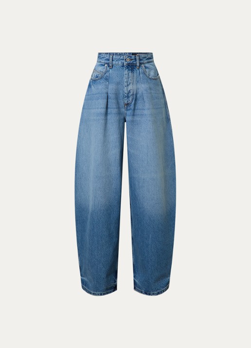 Jacquemus High waist wide fit jeans met medium wassing - voorkant 5 indigo
