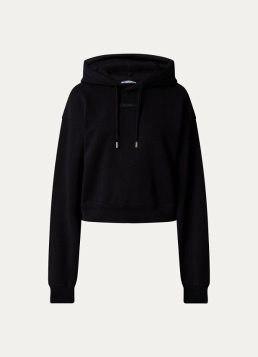 Jacquemus Hoodie met logo - voorkant zwart